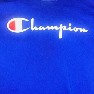Unisex Champion Royal Blue Tee with Logo